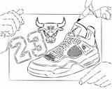 Jordan Coloring Shoes Pages Shoe Basketball Michael Air Printable Drawing Template Sheet Nba Pre sketch template