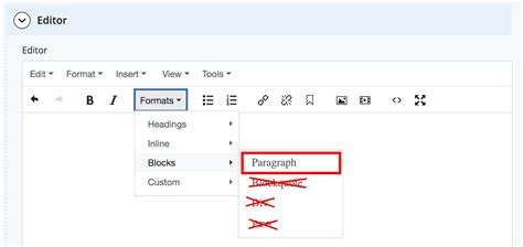 formatting text  formats menu building  editing basics