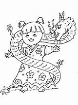 Asie Asiatique Chinees Kleurplaten Filles Coloriages Chinois Cultuur Draak Enfant Nieuwjaar Imprime Partage Télécharge Gulli sketch template