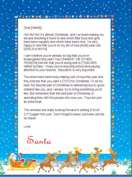 printable santa letters