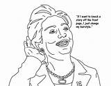 Coloring Hillary Pages Clinton Comments Library Clipart Line sketch template