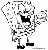 Coloring Spongebob Choose Board Hamburger Eating Pages sketch template