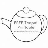 Teapot Riffic Applique Messylittlemonster Messy Preschoolers Toddlers Teariffic Gluing Sequins sketch template