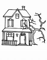 Coloring House Haunted Pages Tree Spooky Mansion Kids Sun Beside Dead Online Colouring Getcolorings Color Template sketch template