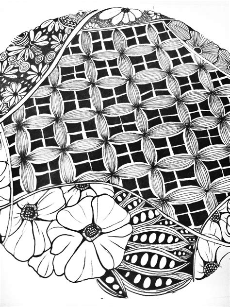 floral zentangle pattern artwork tutorial