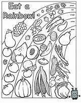 Coloring Pages Rainbow Healthy Food Preschool Health Eat Nutrition Worksheets Kids Chain Printable Sheets Activities Eating Foods Habits Colouring Color sketch template