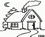 Smoke Chimney House Coloring Printable Game Clipart sketch template