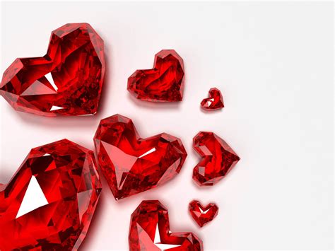 wallpapers crystal red hearts