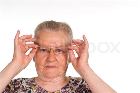 Granny With Glasses Stock Image Colourbox