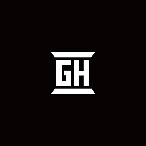 gh logo monogram  pillar shape designs template  vector art  vecteezy