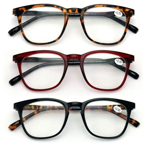 3 Pairs Reading Glasses Men Or Women Black Tortoise Maroon Reader