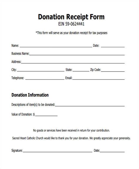 kind donation form template doctemplates