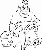 Hog Rider Clash Clans Coloring Pages Boar Riding Kids Coloringpages101 A4 Color Categories sketch template
