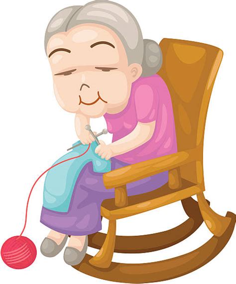 Best Cartoon Of The Old Lady Knitting Illustrations