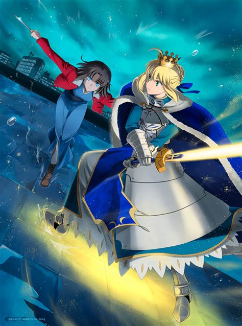 Artoria Pendragon Saber And Ryougi Shiki Fate And 3 More Drawn By