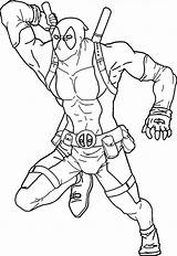 Deadpool Coloring Pages Colouring Printable Color Action sketch template