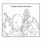 Oswald Coloring Octopus Fish Cartoon Friend Pdf Open Print  sketch template