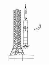 Coloring Pages Saturn Rocket sketch template