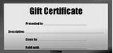 Free Printable Gift Certificates Photos