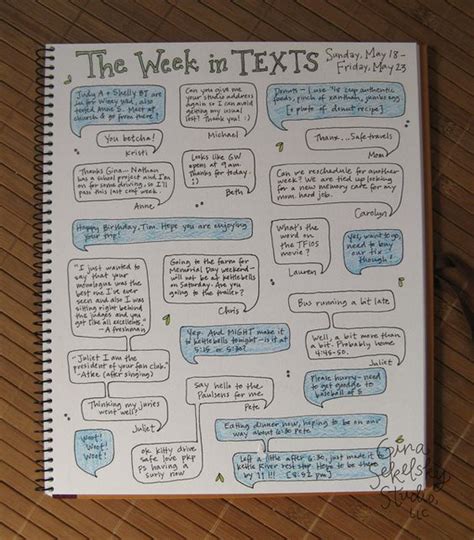 daily journal project 22 the week in texts what a fun journaling idea journals