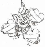 Heart Tattoo Roses Drawing Sketch Hearts Designs Tattoos Drawings Flowers Rose Coloring Flower Sketches Bird Tattoodaze Adult Floral Paintingvalley Side sketch template