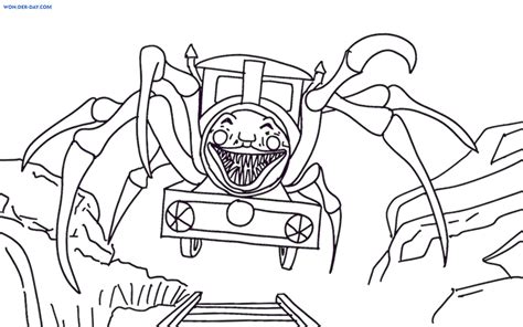 choo choo charles coloring pages  day coloring pages