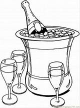 Champagne Coloring Wine Pages Bottle French Clipart Drawing Glass Line Clip France Gif sketch template
