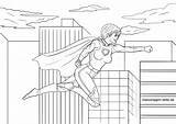 Superheldin Malvorlage Superheld Superhelden Malvorlagen Fliegende Ausmalbild Seite Superheldinnen Großformat sketch template