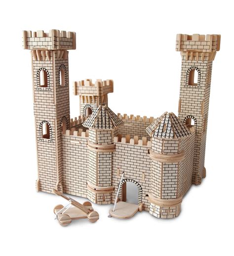 puzzled  puzzle castle set wood craft construction model kit fun educational diy wooden toy