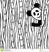 Illustration Vector Bamboo Panda Forest Coloring Funny Book Kids Preview sketch template