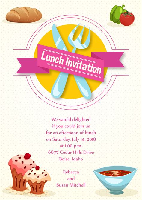 amazing invitation vector lunch invitation vector invitation template designious
