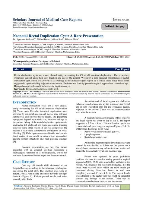 pdf neonatal rectal duplication cyst a rare presentation