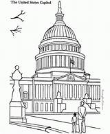Capitol Building Coloring Pages Places Historic Landmarks Kids Washington Dc Colouring Patriotic Drawing Printable Around Sheets Print States Color United sketch template