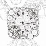 Clock Drawing Tattoo Gear Steampunk Drawings Gears Clocks Designs Coloring Tattoos Google Pages sketch template