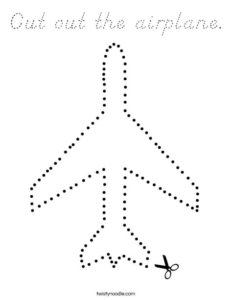 cut   airplane coloring page dnealian twisty noodle