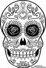 Skull Coloring Pages Sugar Dead Halloween Skulls Dibujos Printable Adult Sheets La Manos sketch template