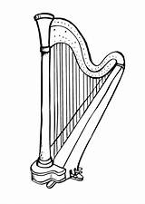 Harp Coloring Pages Printable Edupics Large sketch template