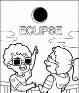 Eclipse Coloring Pages Printable Solar Lunar sketch template