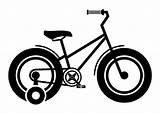 Bike Training Wheels Coloring Children sketch template