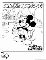 Mickey Mouse Clubhouse Coloring Pages Kids Print Printable Welcome Party Online Birthday Fun Minnie Ears Disney Color Micky Sheets Train sketch template