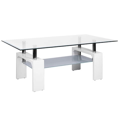 white glass coffee table set artisan furniture perla rectangular tempered glass coffee table
