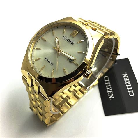 citizen eco drive corso gold tone men s wrist watch model bm7332 53p