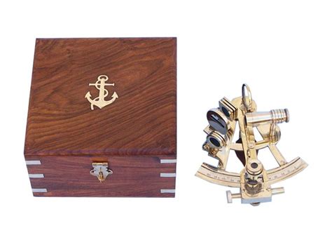 buy captain s brass sextant with rosewood box 8 inch