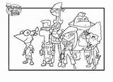 Ferb Phineas Coloring Pages Simple Kids Characters sketch template
