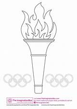 Torch Olimpica Olympique Flamme Llama Antorcha Olympische Olympiades Tiles Moldes Gymnastics Fomi Ringe Olympiade Decorate Olympiques Theimaginationbox Handprint Primarygames sketch template
