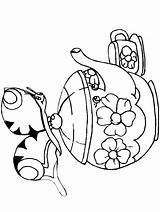 Coloring Pages Teapot Animals Clipart Book Butterflies K9 Canada Map Cliparts Library Kettle Sketch Print sketch template