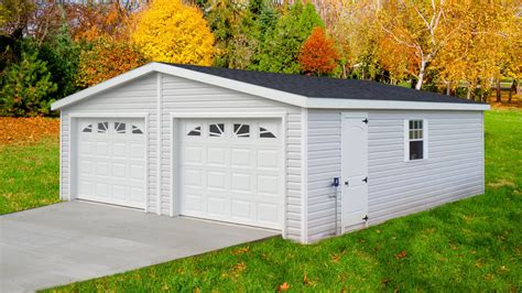 halves delivered  form  solid building garage shed  car garage garage storage