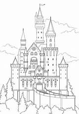 Schloss Burg Malvorlage Ausmalbild Einhorn Neuschwanstein Prinzessin Tutsplus Kann Felts Envato Castillos sketch template