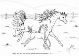 Foal Coloring Horse Pages Mare Galloping Horses Printable Mother Getcolorings Getdrawings Color sketch template