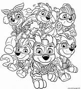 Paw Patrol Pups Coloring Mighty Pages sketch template